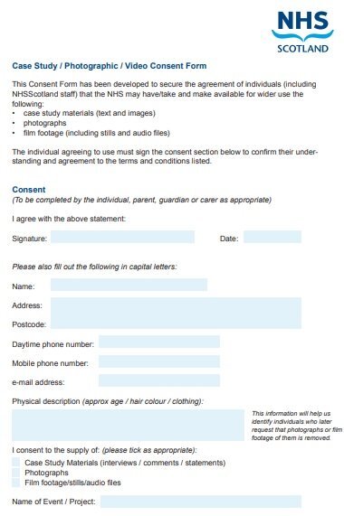 case study video consent form