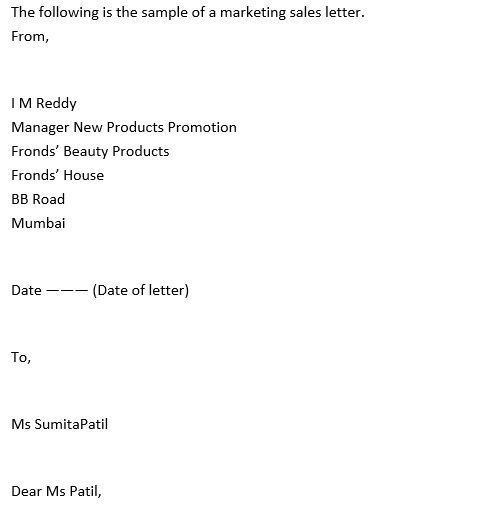 free marketing letter template