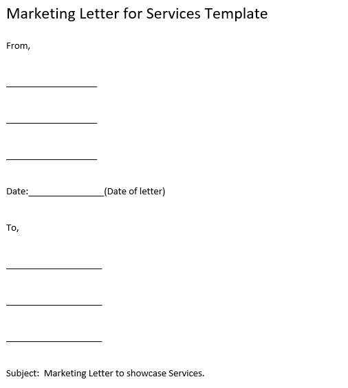 marketing letter for services template