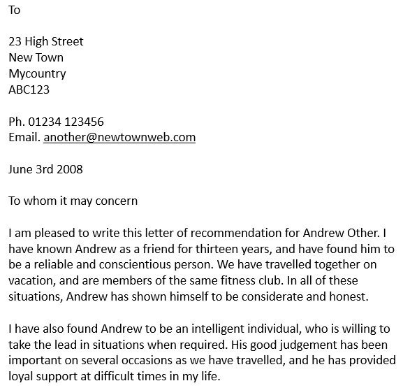 printable letter of recommendation for a friend 3