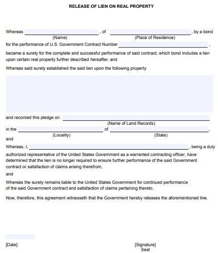 release of lien on property form