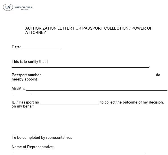 authorization letter for passport collection