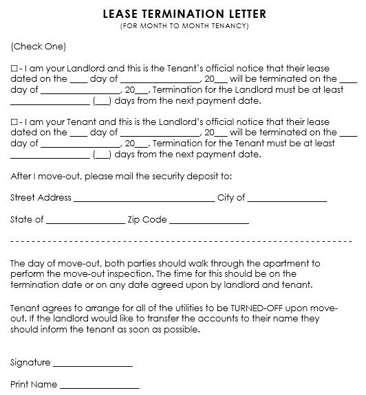 lease termination agreement form