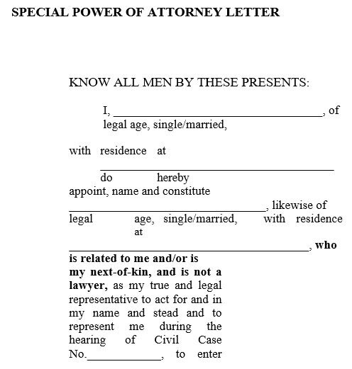 special power of attorney form