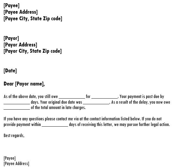 fillable demand letter for payment template