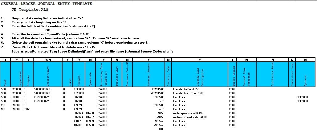 general ledger journal entry template
