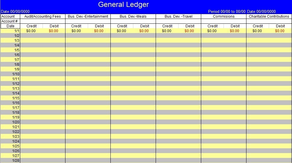 printable general ledger template 2