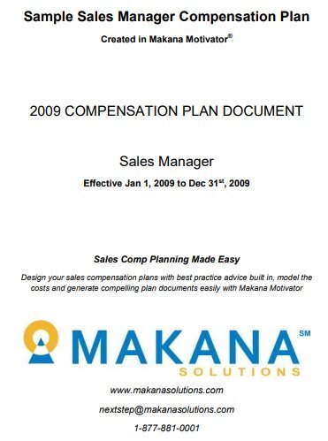 sample sales manager compensation plan template