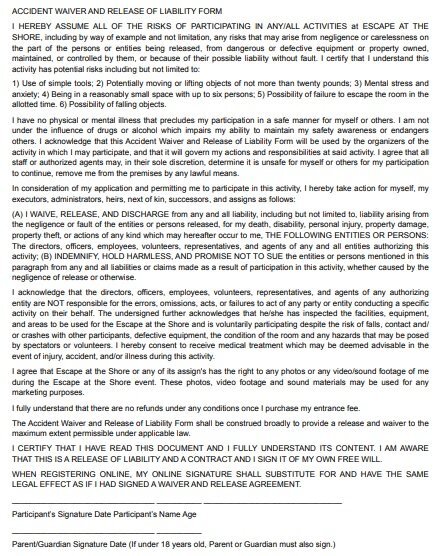 accident waiver and release of liability form