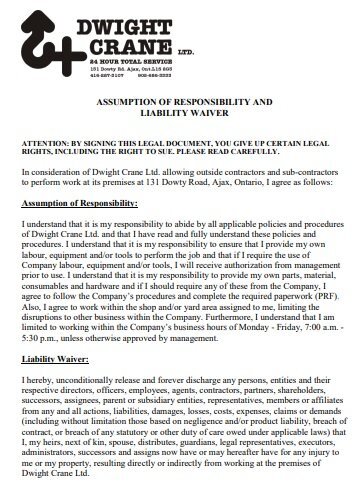 contractor liability waiver form 1