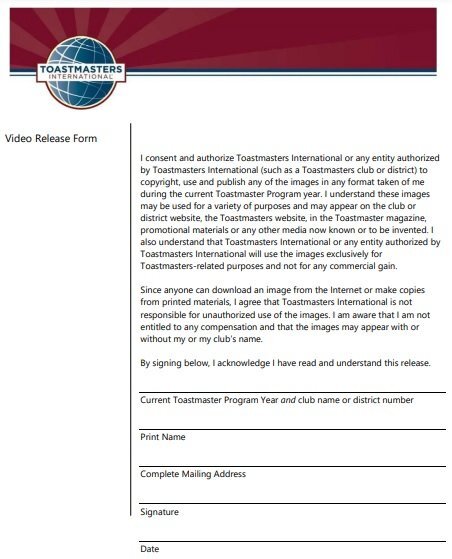 free video release form