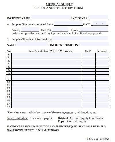 medical supply invoice template