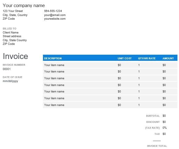 printable hvac invoice template 4