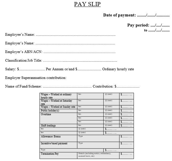 basic payslip template