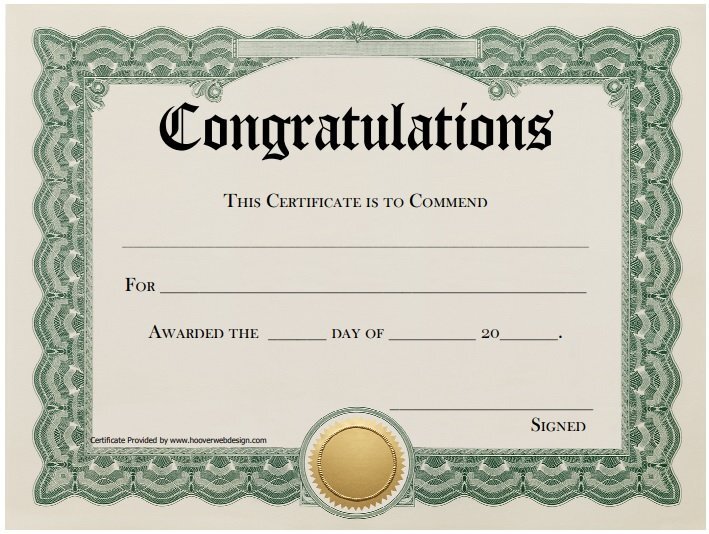 free congratulation certificate template 8