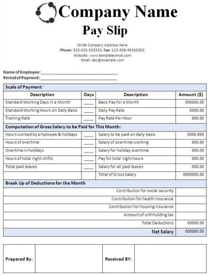salary slip example