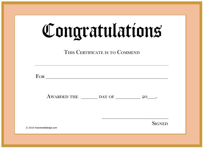 wood frame congratulations award certificate template