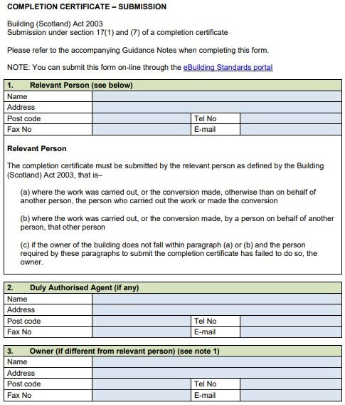 work completion certificate submission form