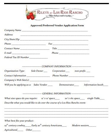 approved preferred vendor application form