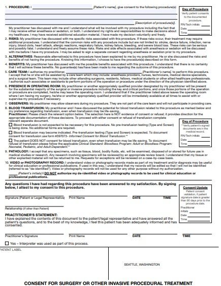 swedish surgical consent form