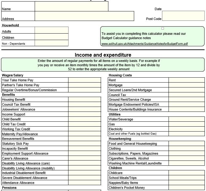 free weekly budget template 8