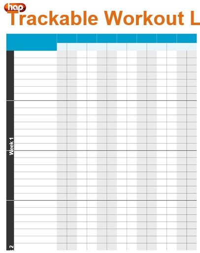 free printable workout log template