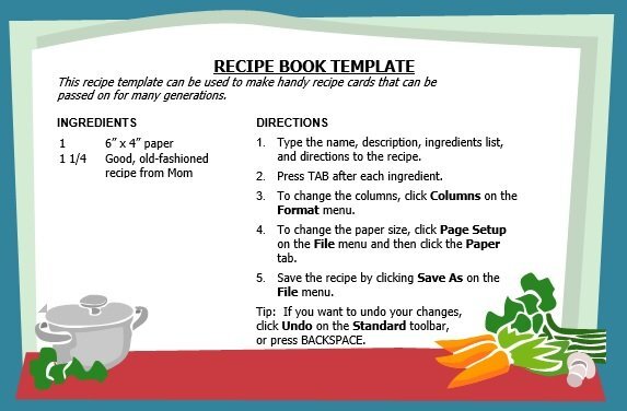 free recipe book template 12