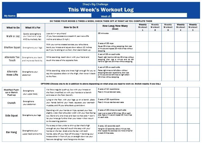free workout log template 1