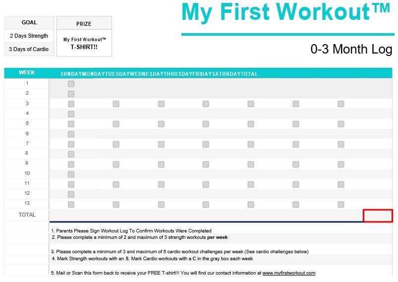 free workout log template 2