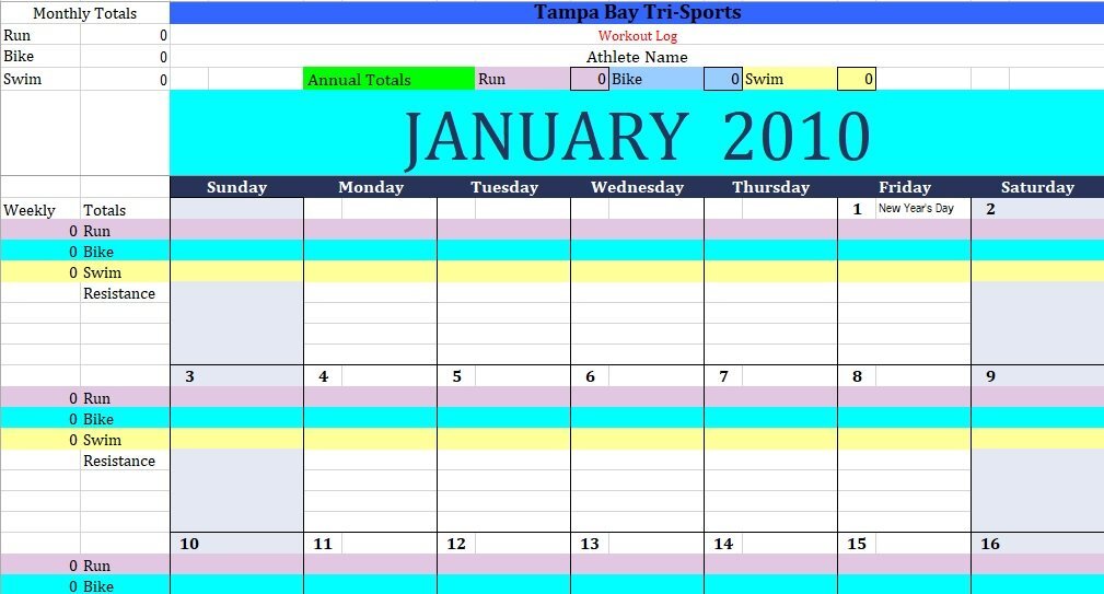 free workout log template 6