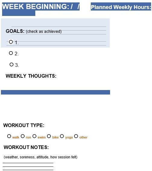 free workout log template 7