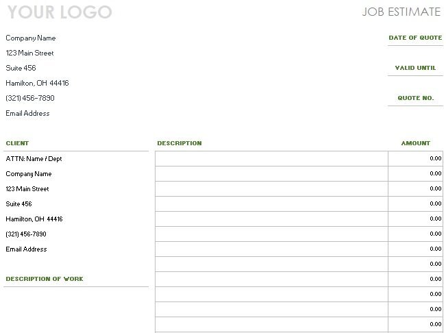 free construction estimate template 6