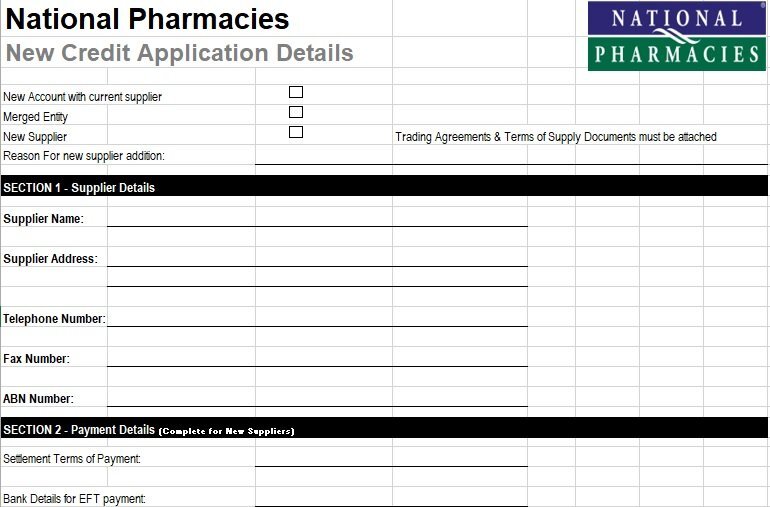 free credit application form 10