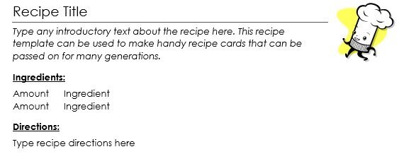 free recipe card template