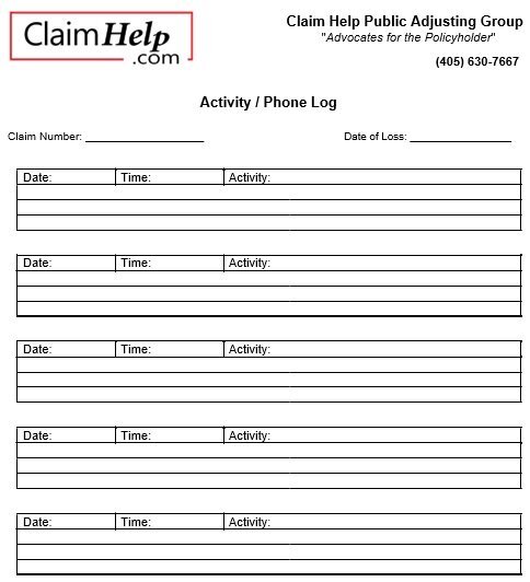free phone log template 4