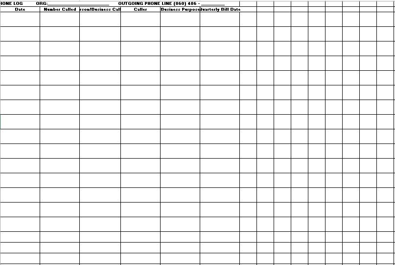 free phone log template 9