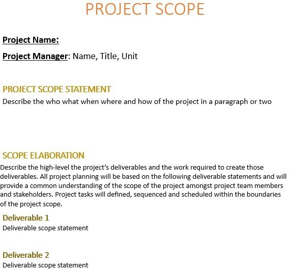 free project scope example 9