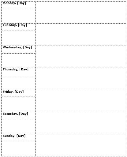 free weekly schedule template 1
