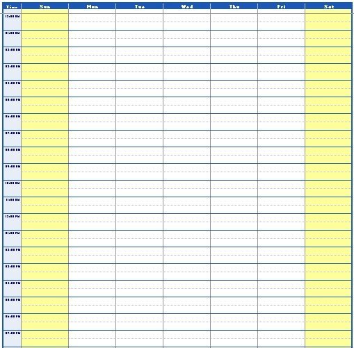 free weekly schedule template 10