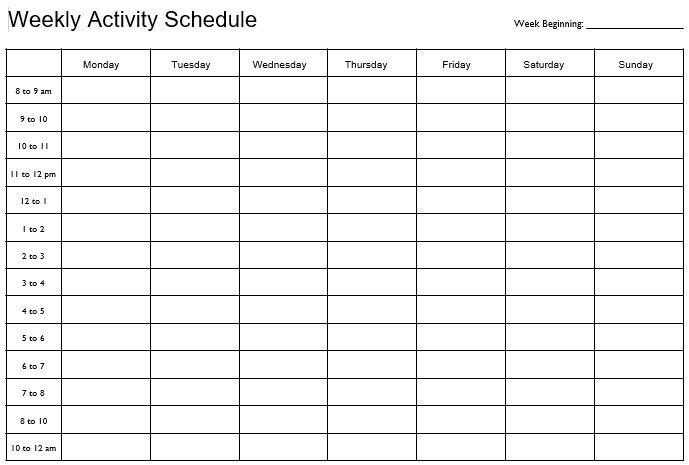 free weekly schedule template 5