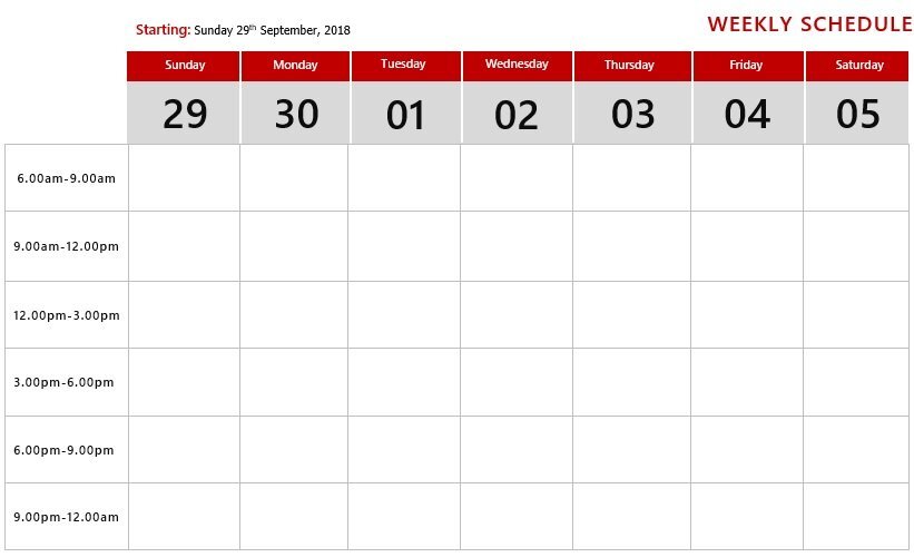 free weekly schedule template 6