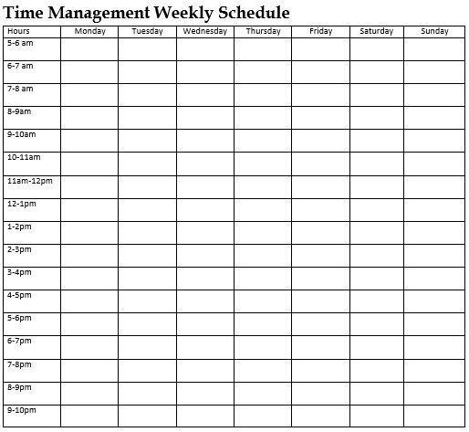free weekly schedule template 7