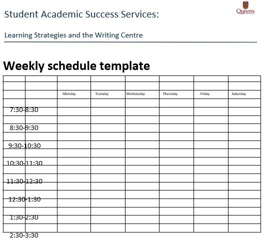 free weekly schedule template