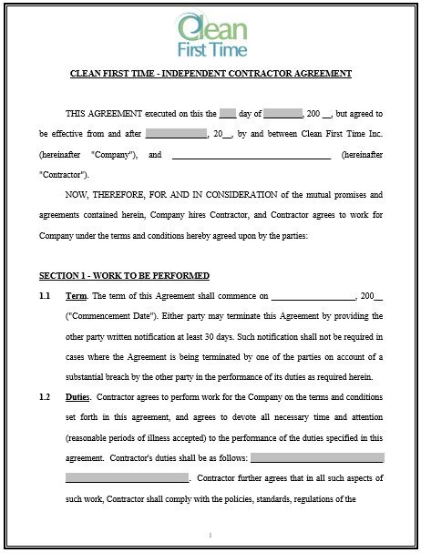 free independent contractor agreement 13