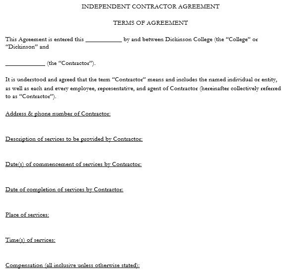 free independent contractor agreement 4