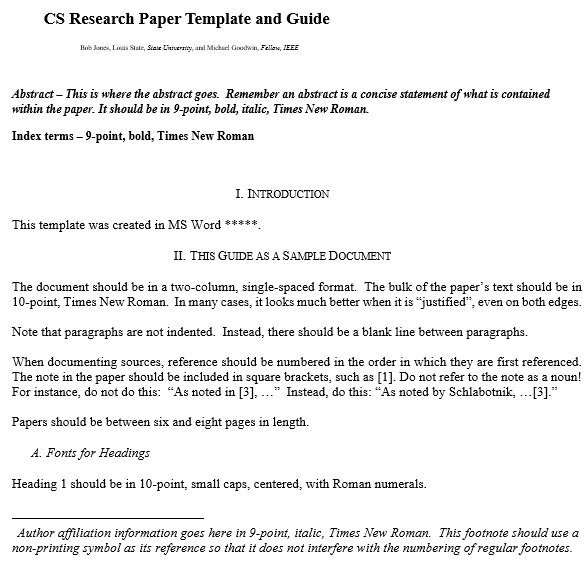 cs research paper template and guidelines