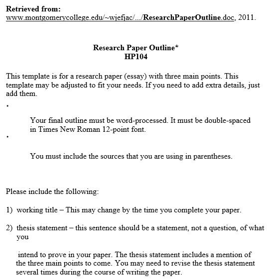 research paper outline