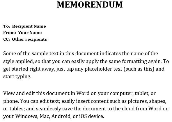 free memo template 7