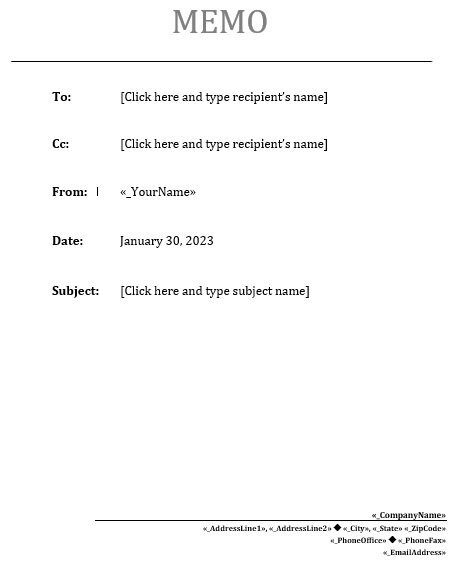 free memo template 9