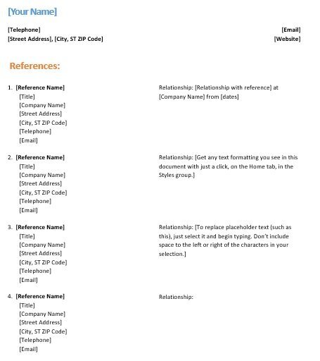free reference list template 6